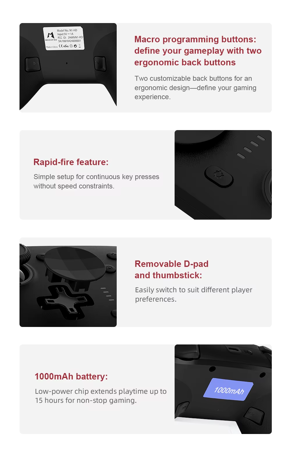 Mobapad N1 HD / N1S Pro Wireless Controller for Switch, PC + MORE - Image 5