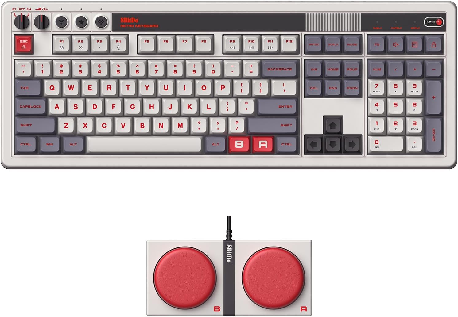 8BitDo Retro 108 Mechanical Keyboard with Integrated Numpad - Image 6