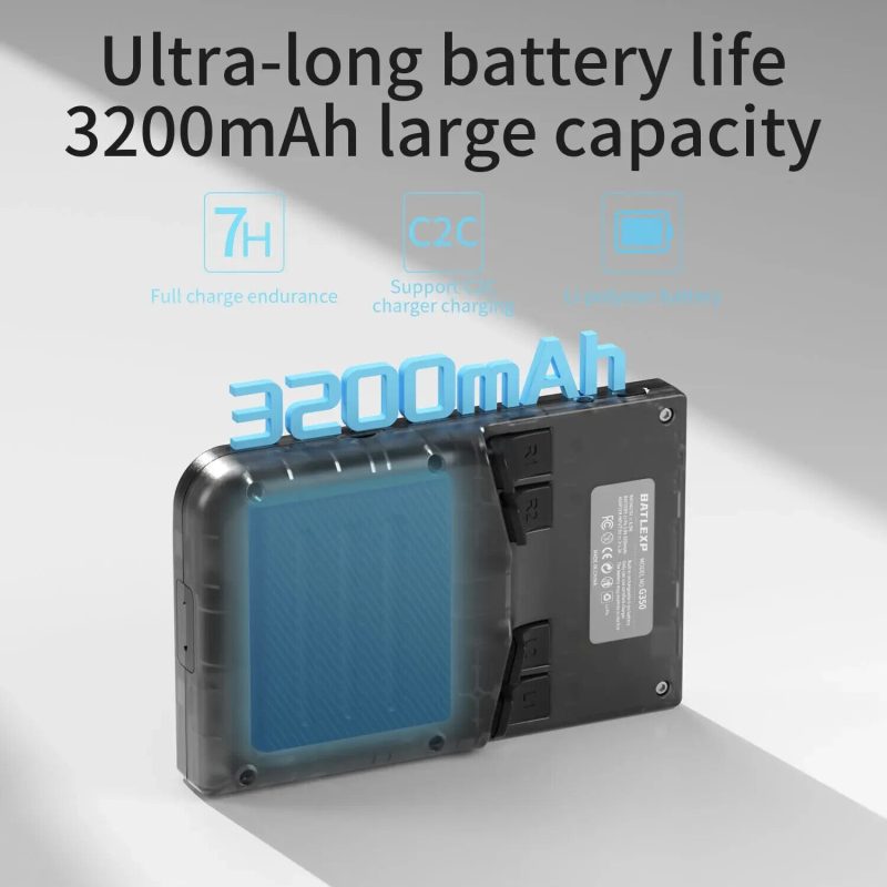 3200mAh battery, ultra-long life, C2C charging support.