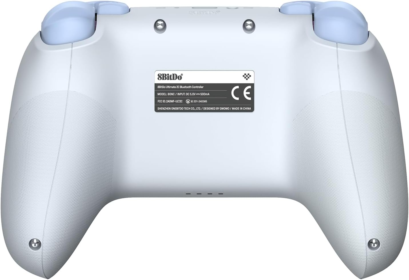 Back view of 8BitDo Bluetooth controller.