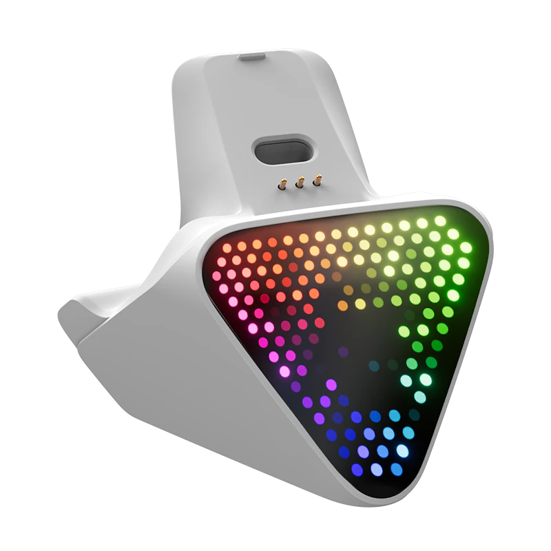 Colorful LED charging dock for Apex 5 controllers.