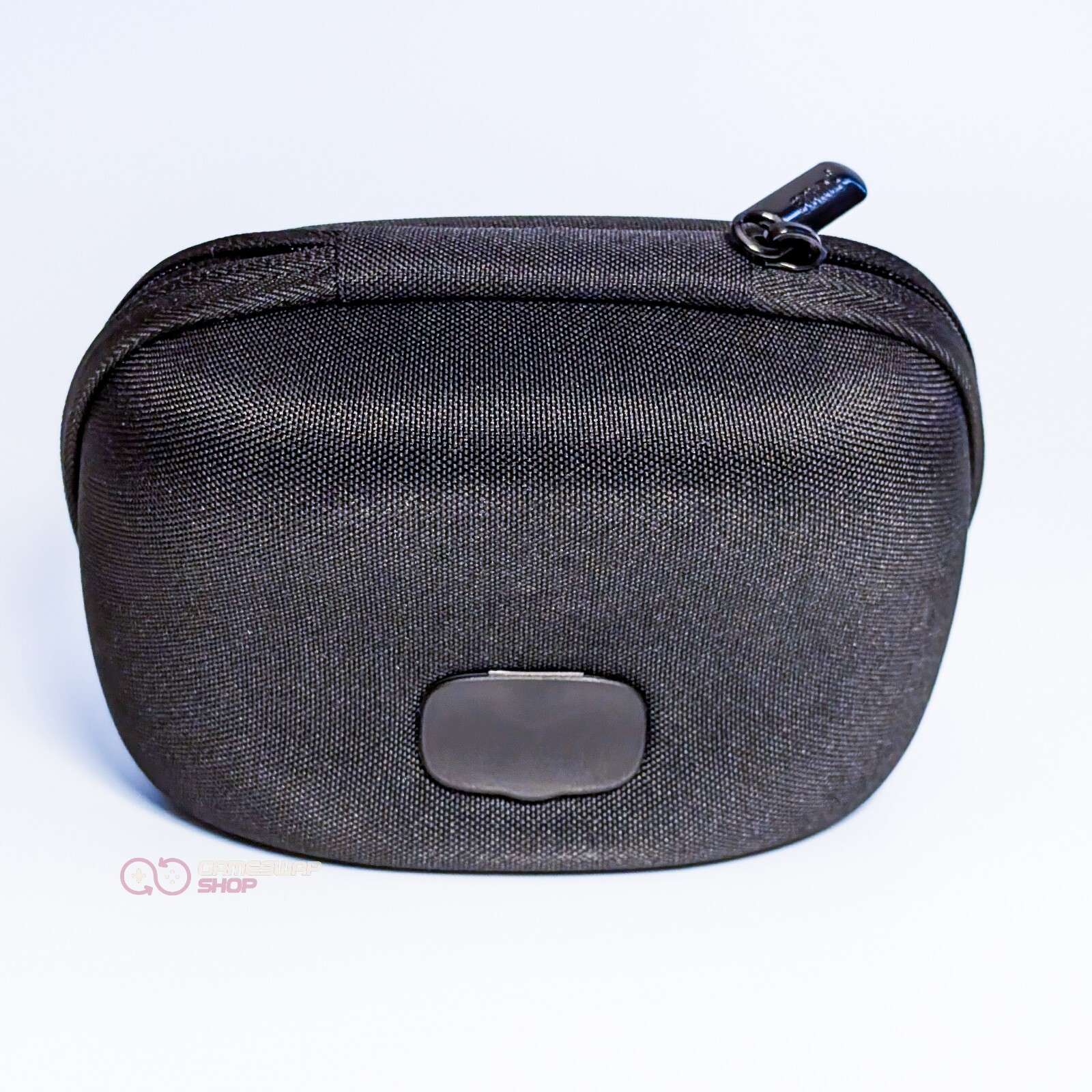Black fabric zippered travel pouch