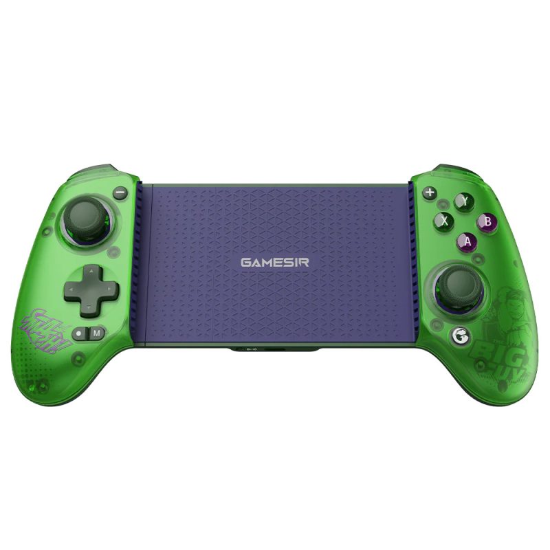 Green GameSir controller with purple center