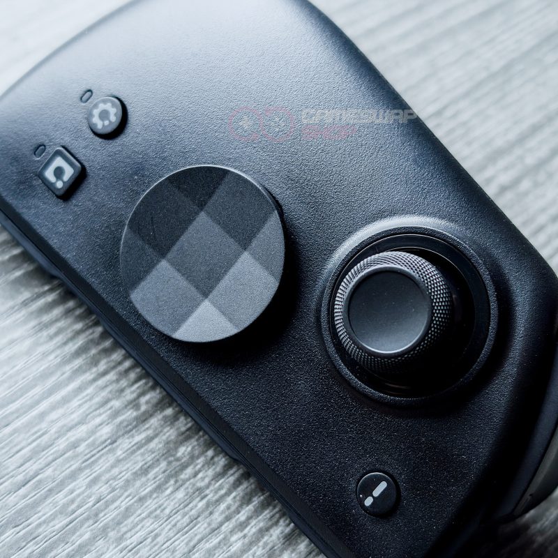 Close-up of a black gaming controller