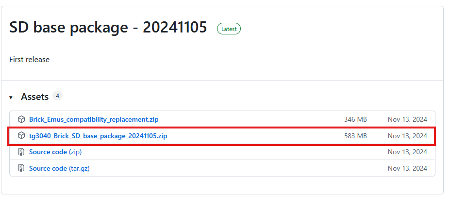 Download SD base package version 20241105 assets.