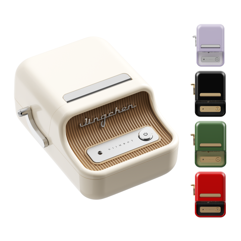 Compact vintage-style label maker in multiple colors.