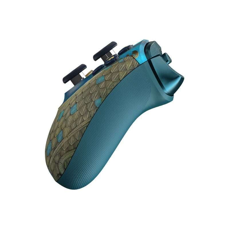 Custom blue gaming controller with unique design