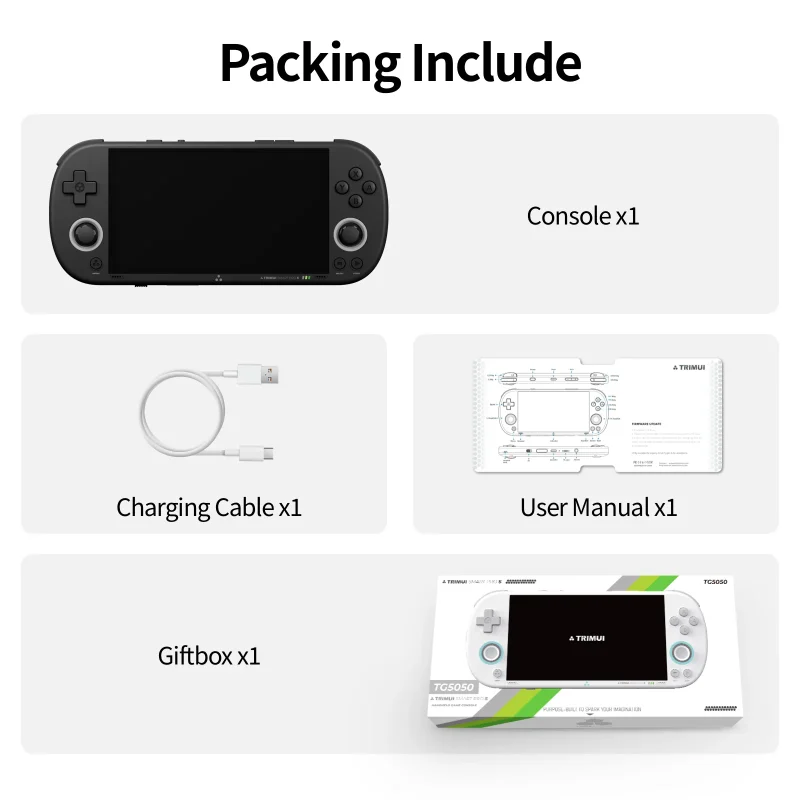 Console, cable, manual, giftbox in package.