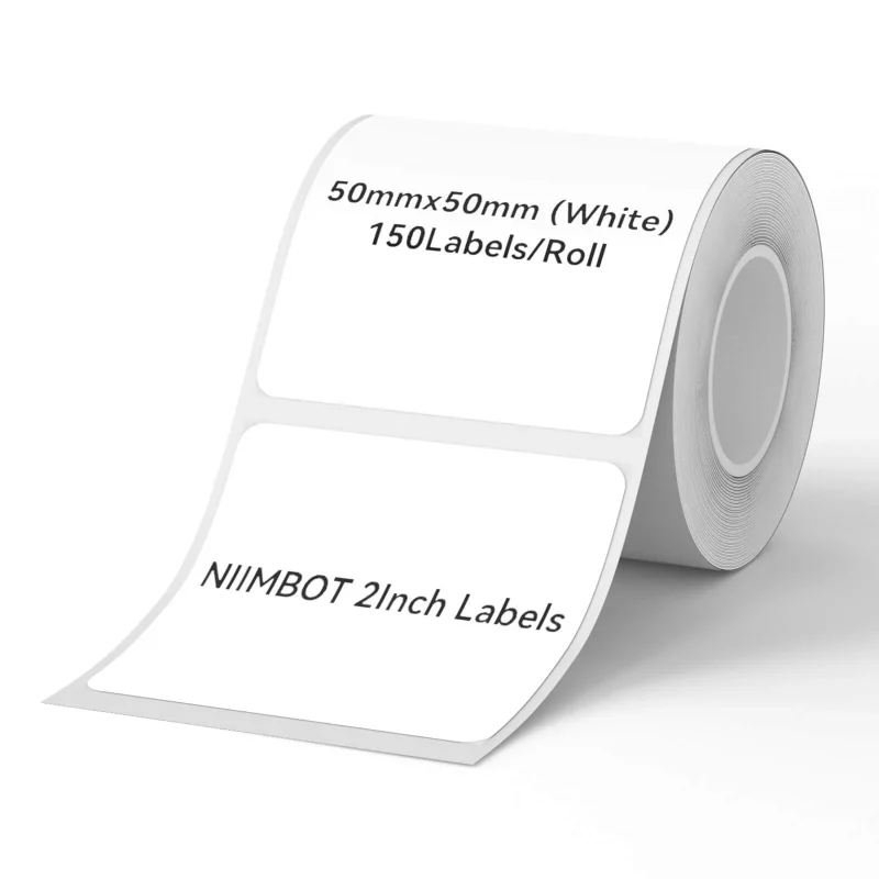Roll of white 50mm labels, 150 per roll.