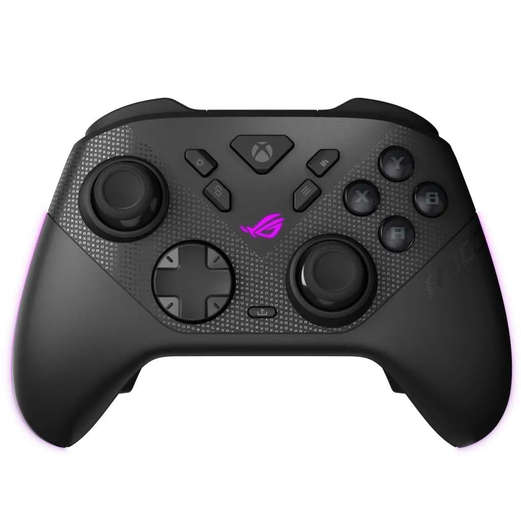 Black gaming controller with pink accents