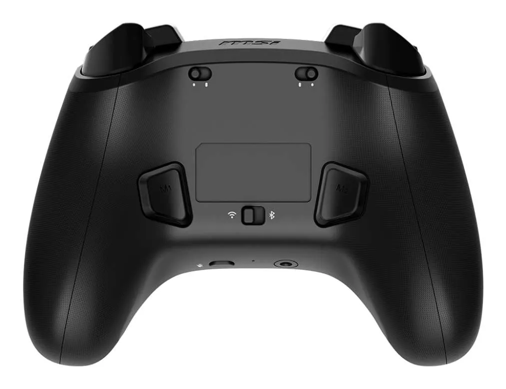 Back view of a gaming controller